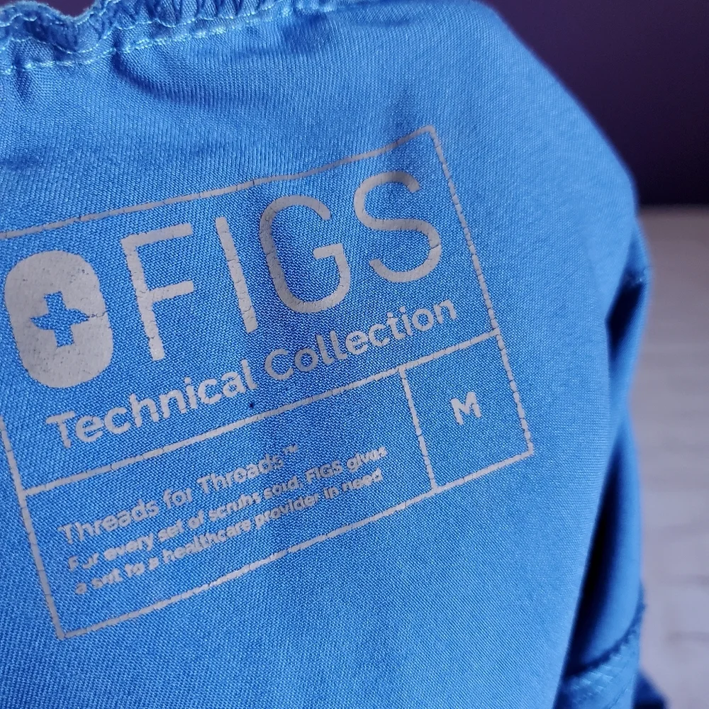 Figs Technical Collection Blue Scrub Pants Straight-Leg TW2000 R Size Medium